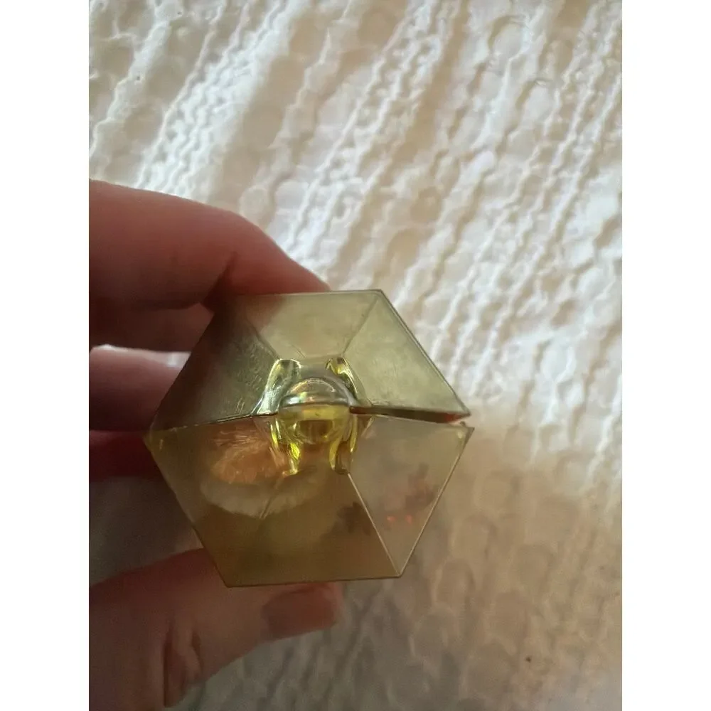 Vintage Jewel Brite Santa Lantern Diorama Christmas Ornament Yellow Plastic 3